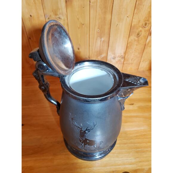 Meriden Britannia #48 Stag Water Pitcher - Circa 1860s - Picture 5 of 10